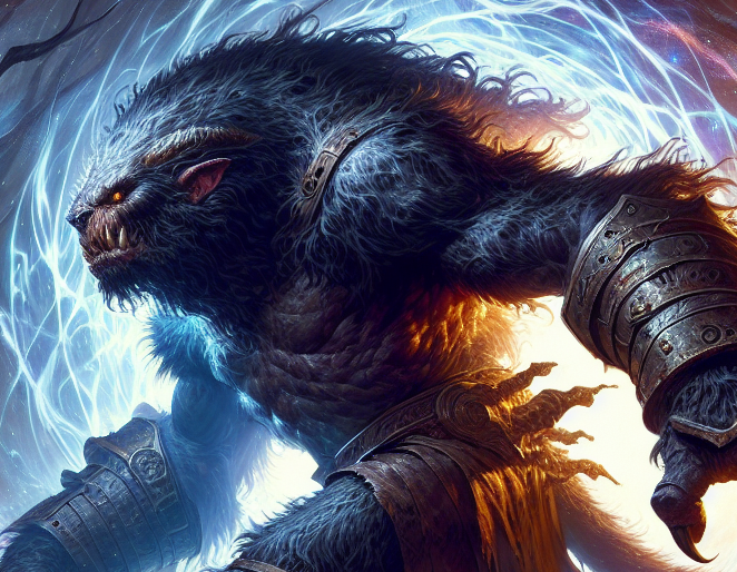 Bugbear brute monster that ambushes travelers in wilderness and ruins