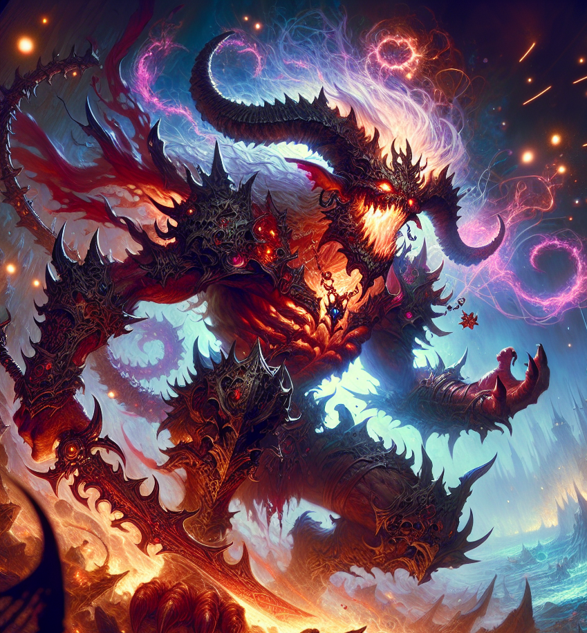 Demon fiend monster from the underworld for dungeon encounters