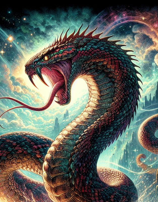 Giant snake reptile monster with venom found in wilderness and dungeons