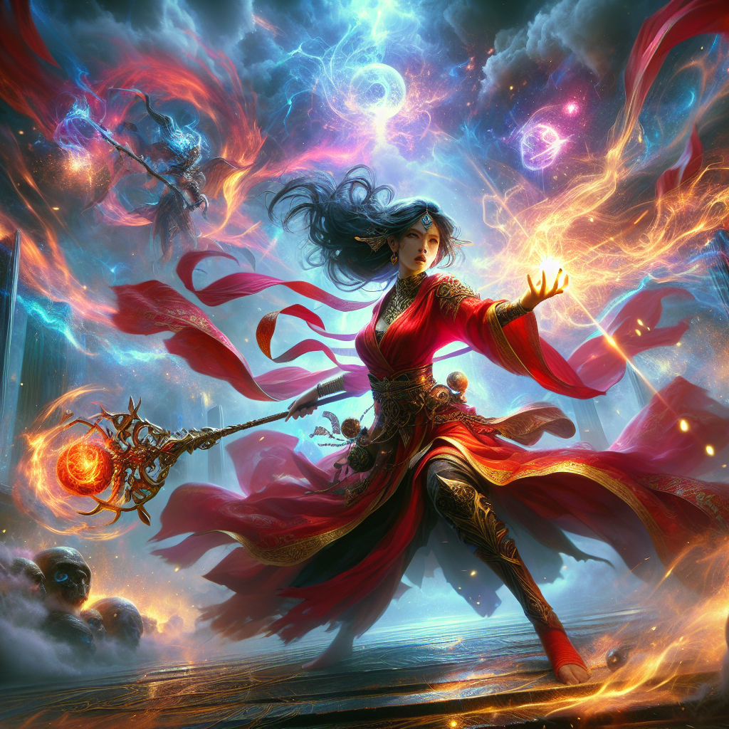 Warlock humanoid monster wielding forbidden sorcery